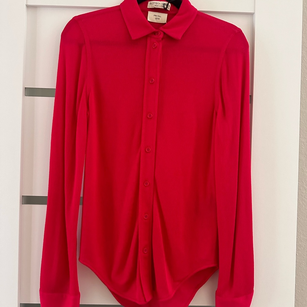 Bottega Veneta Hot Pink Jersey Shirt – Pre-Fall 2019 – Size IT 44 (US M/L)